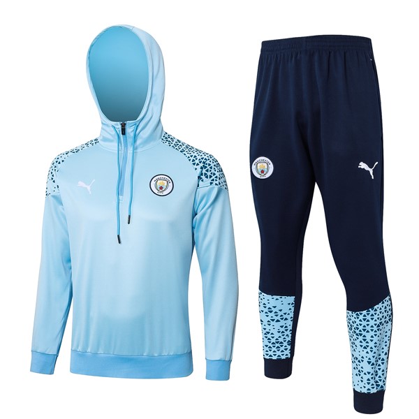 Sweat Shirt Capuche Manchester City 2024 Bleu